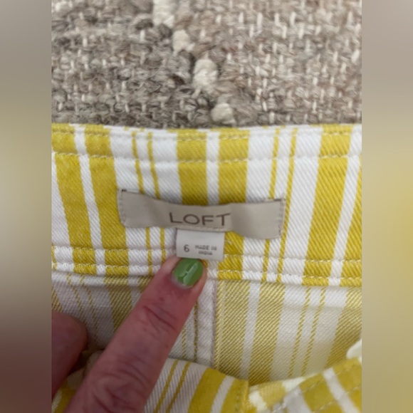 Loft Women’s Short Skirt, NWT, Size 6, Yellow/White Stripes - Picture 4 of 6
